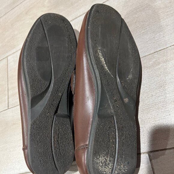 Mens Salvatore Ferragamo Brown Leather Flats Loafers Shoes 8.5 EE/EEE main image 5